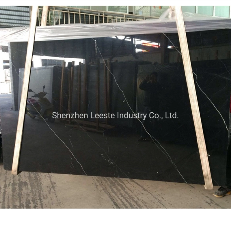 Chinese Quarry Origin Stone Tile Price Polished Nero Marquina Black Marble Slab