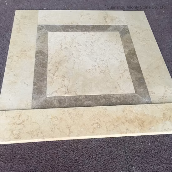 Telha de piso de pedra amarela ensolarada barata e design de escada de mármore para villa de hotel