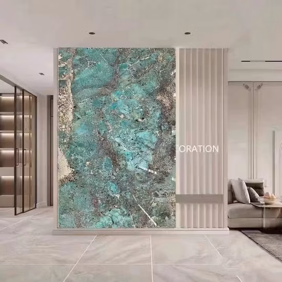 Fábrica de pedra natural polida/superfície afiada banheiro/cozinha/sala de estar bancada em mármore verde amazônico para casa